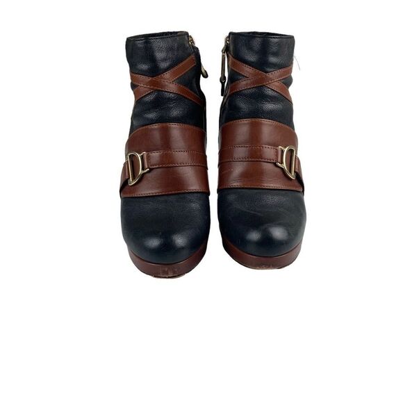 Cole Haan Nike Air Carolyn Black Brown Platform Stiletto Ankle Boots - Picture 2 of 7